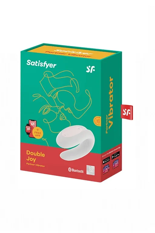 Парный вибратор Satisfyer Double Joy с возможностью управления через приложение (белый)