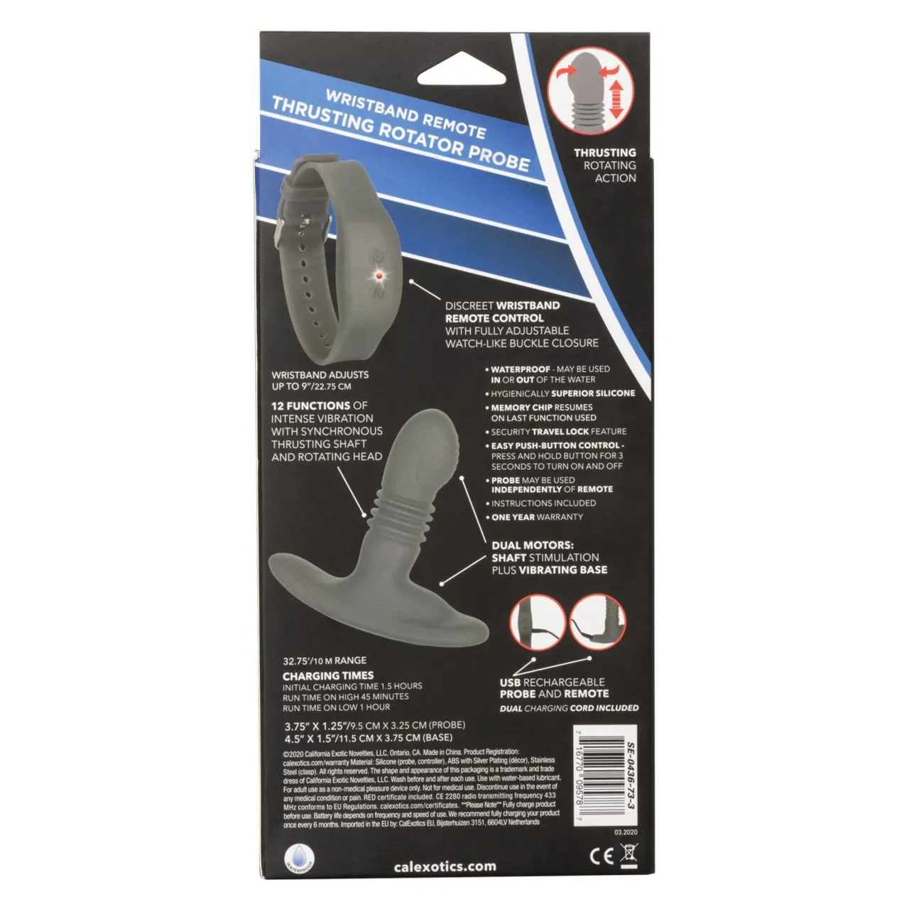 перезарежаемый анальный стимулятор thrusting rotator probe с функцией «поступательное движение» в России