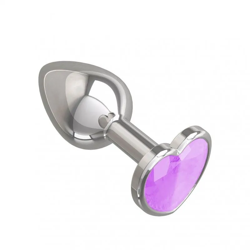 анальная втулка silver малая с сиреневым кристаллом сердце в России