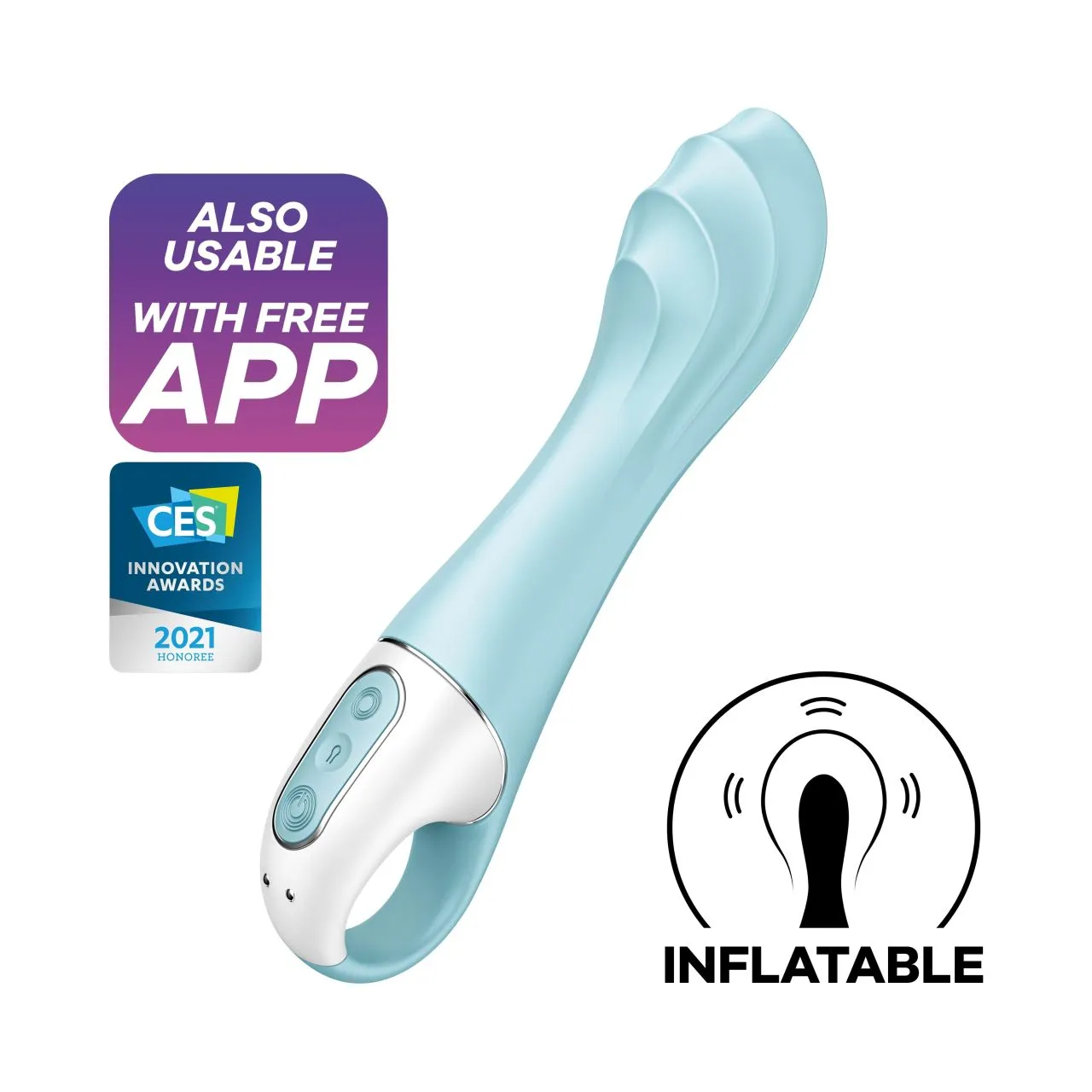 вибромассажер air pump vibrator 5 connect app (blue) в России