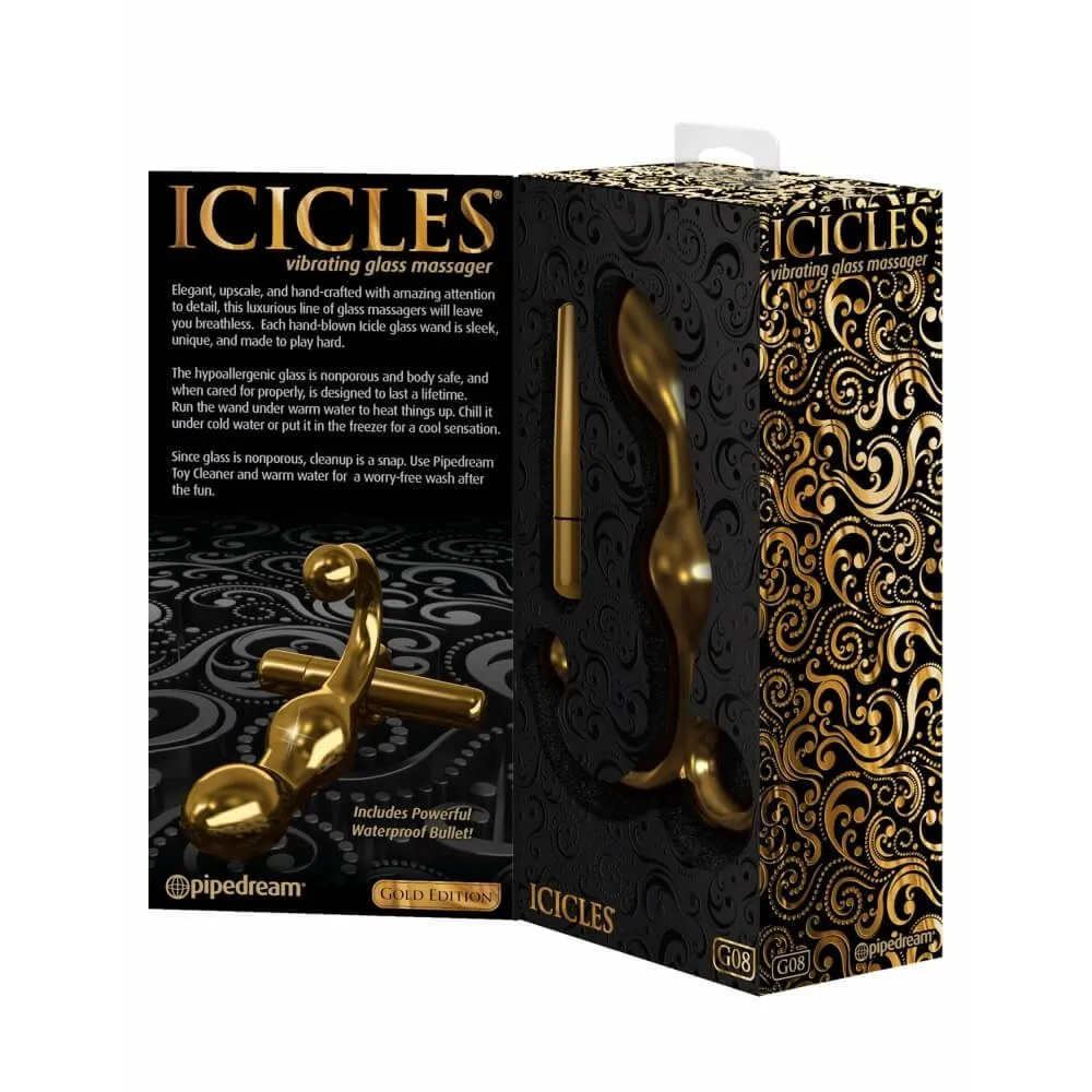 стимулятор pipedream icicles gold edition g08, с вибрацией, золото в России