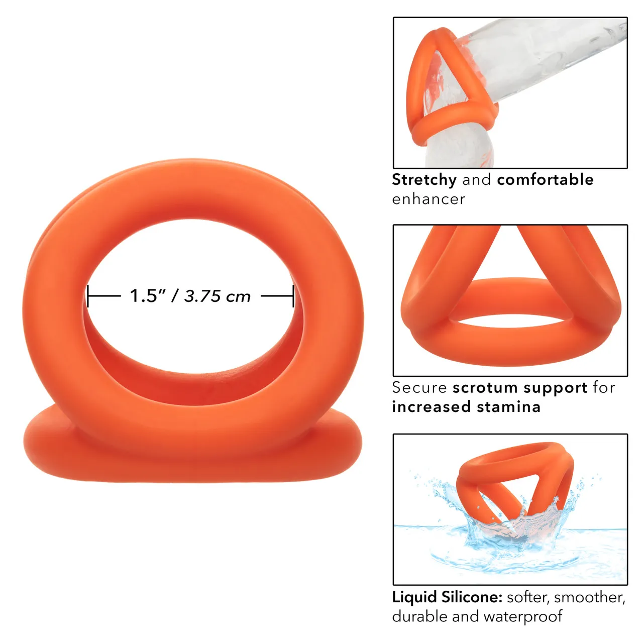 тройное эрекционное кольцо из жидкого силикона alpha liquid silicone tri-ring в России