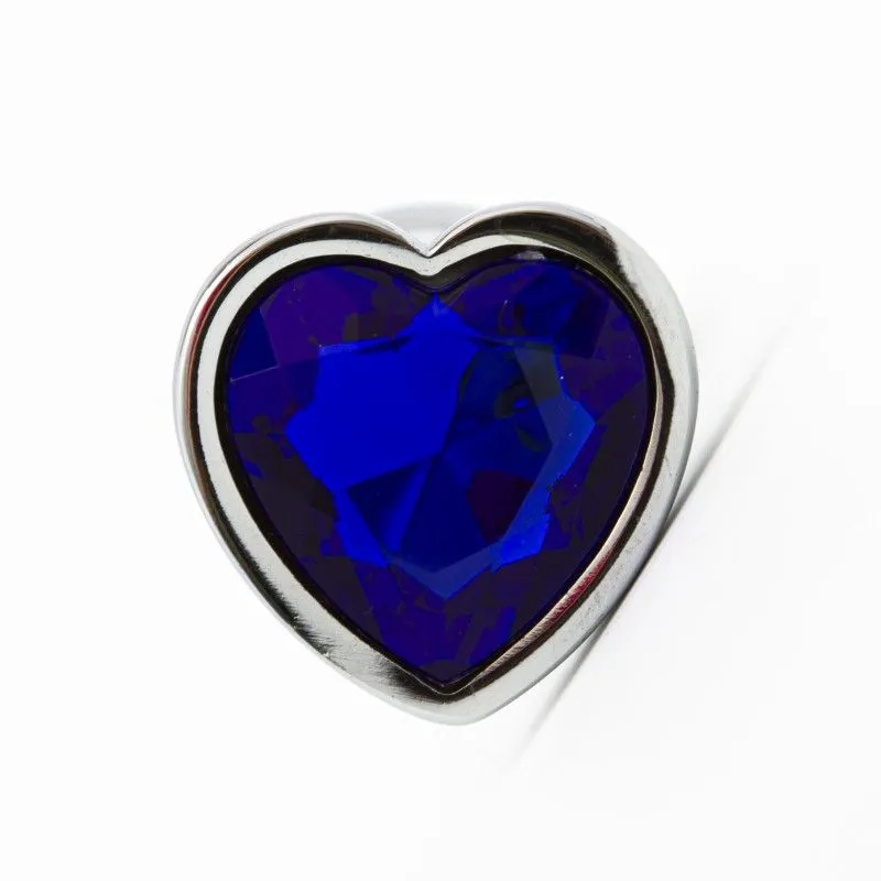 втулка анальная silver с синим кристаллом в России