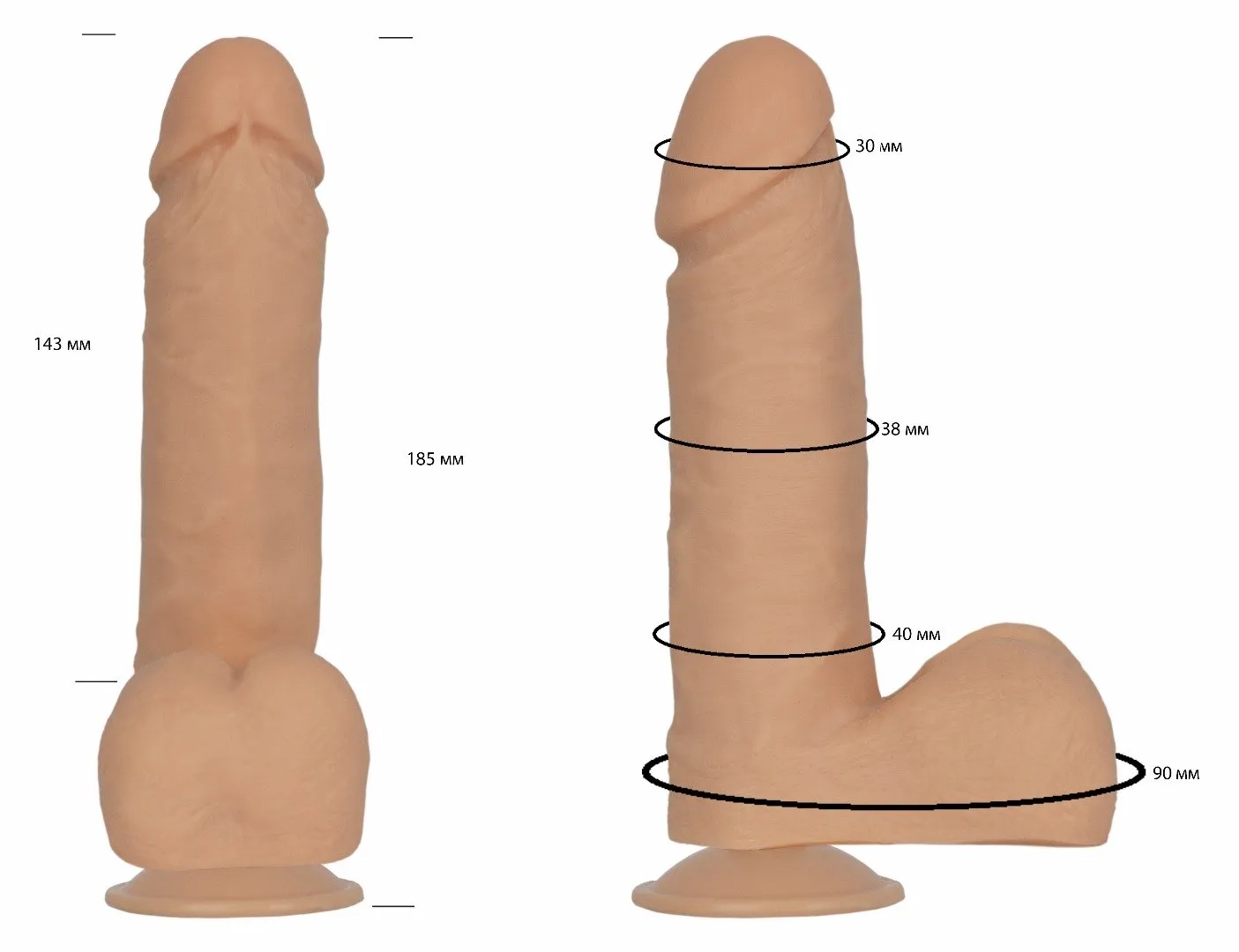 фаллоимитатор на присоске гелевый с мошонкой 101400ru в России