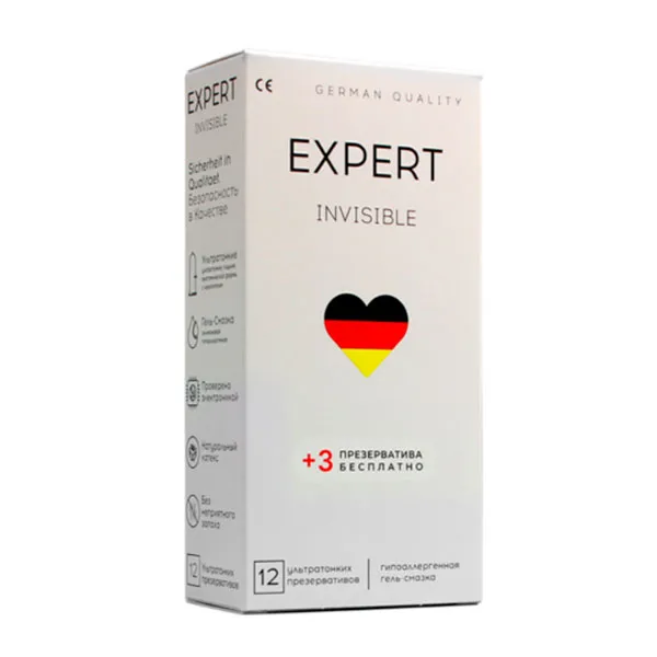 презервативы expert invisible №12+3, особо тонкие в России