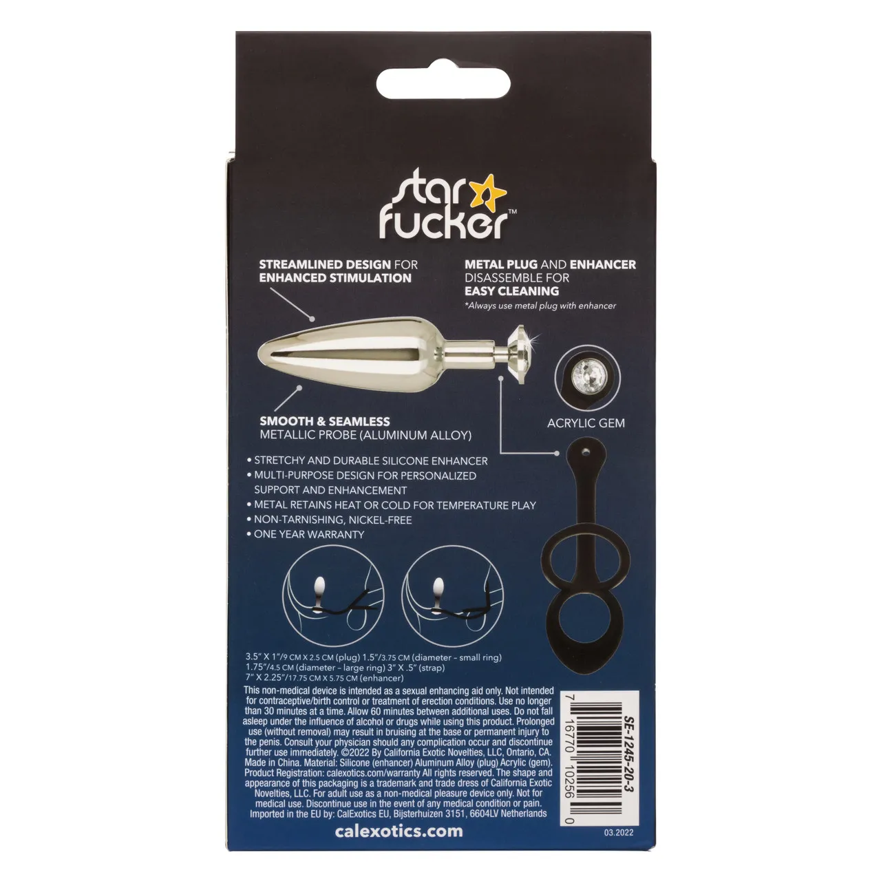 анальная пробка с эрекционным кольцом starfucker slim plug в России