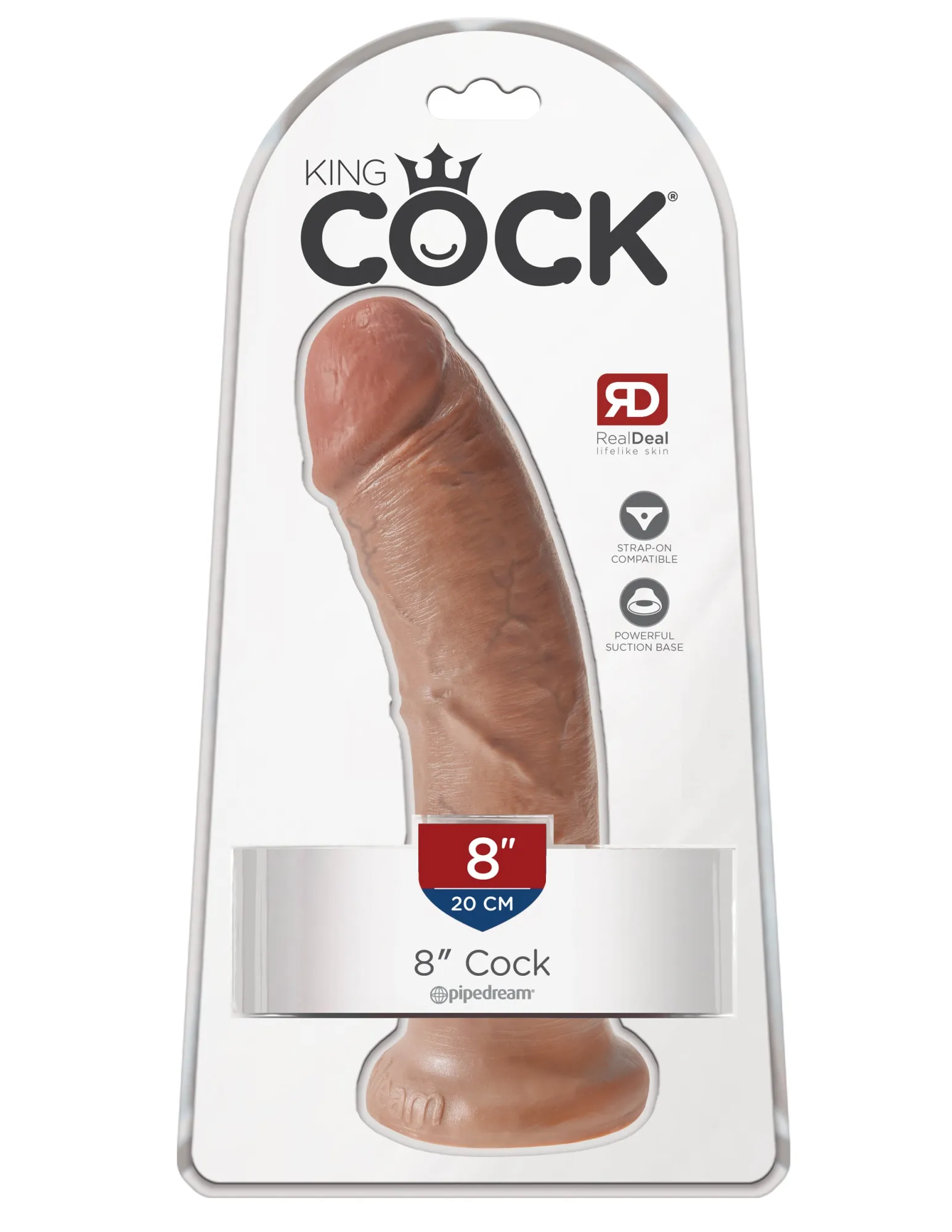 Фаллоимитатор King Cock 8" Мулат Cock - Flesh Pipedream 550322PD