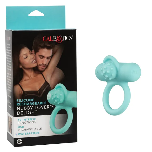 Перезаряжаемое эрекционное виброкольцо Silicone Rechargeable Nubby Lover’s Delight