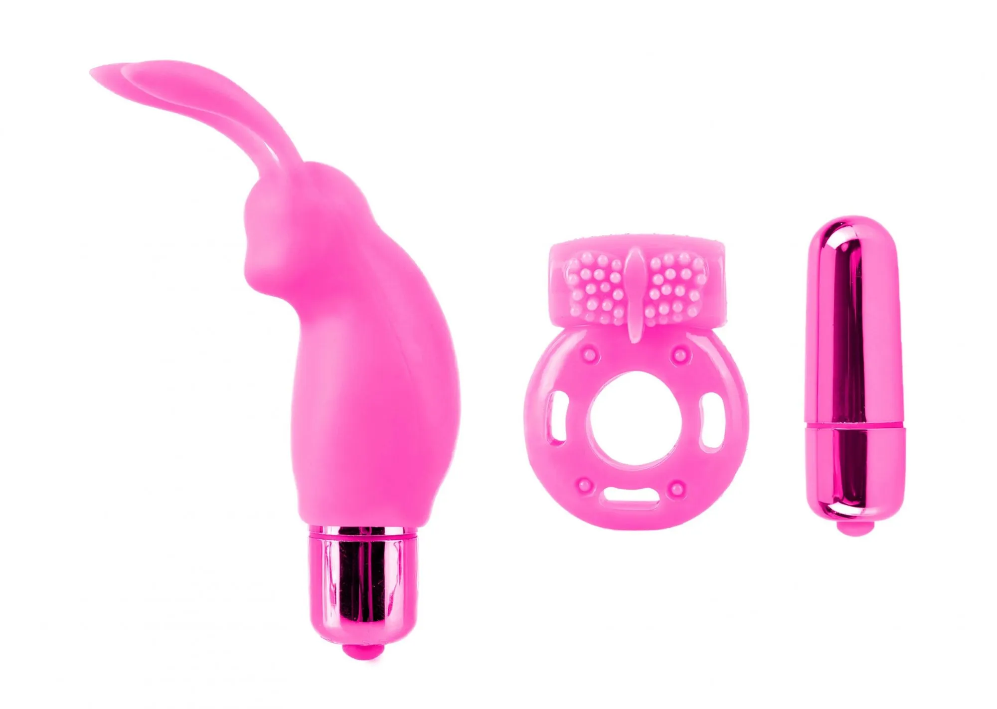 Вибронабор для пар Pipedream Neon Vibrating Couples Kit, розовый
