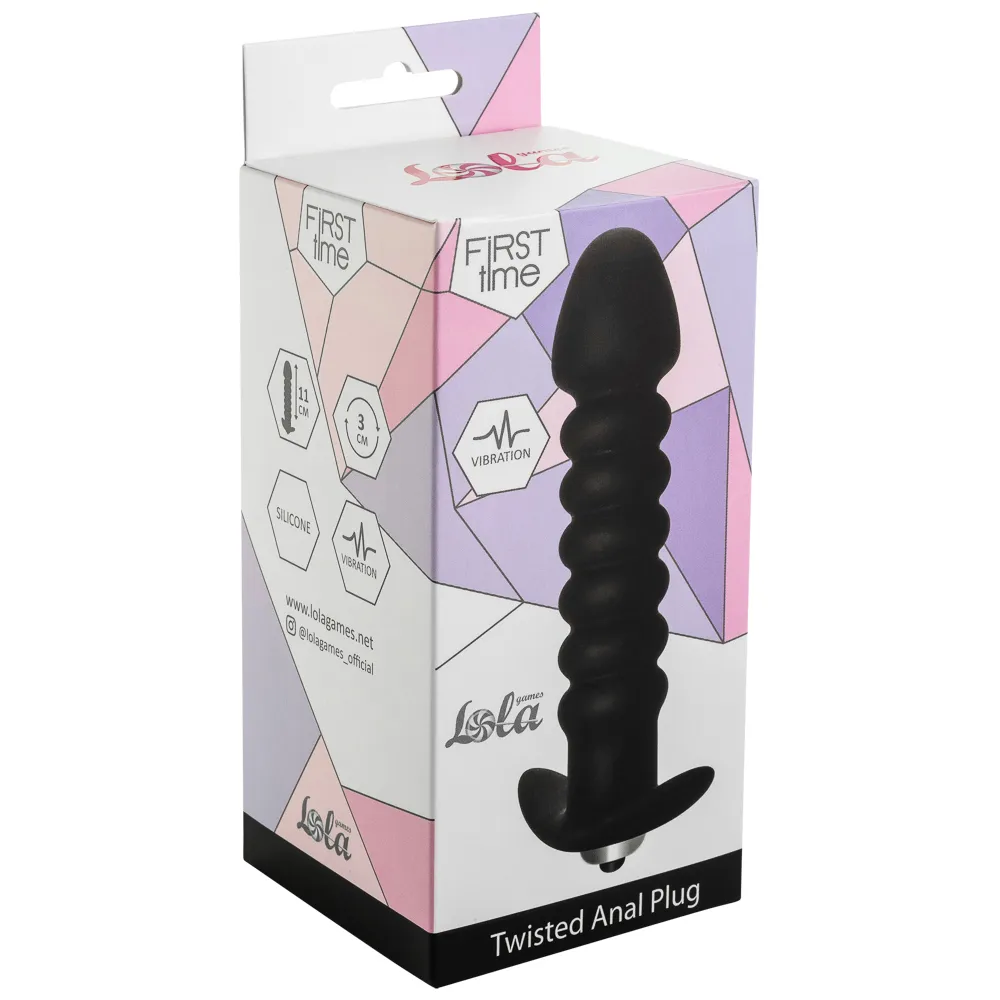 анальная пробка с вибрацией twisted anal plug black (батарейки ааа) 5007-03lola в России