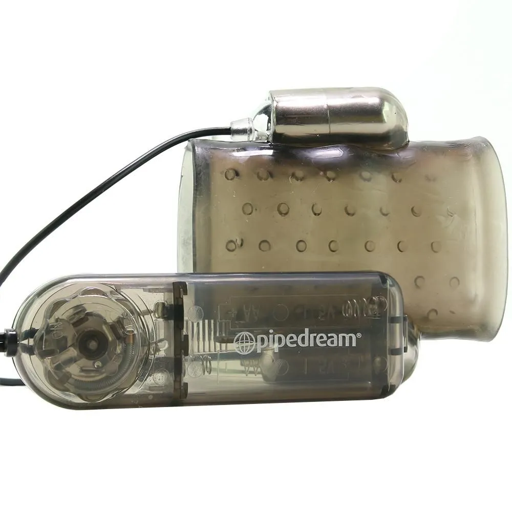 насадка с вибрацией pipedream dual vibrating penis sleeve, серая в России