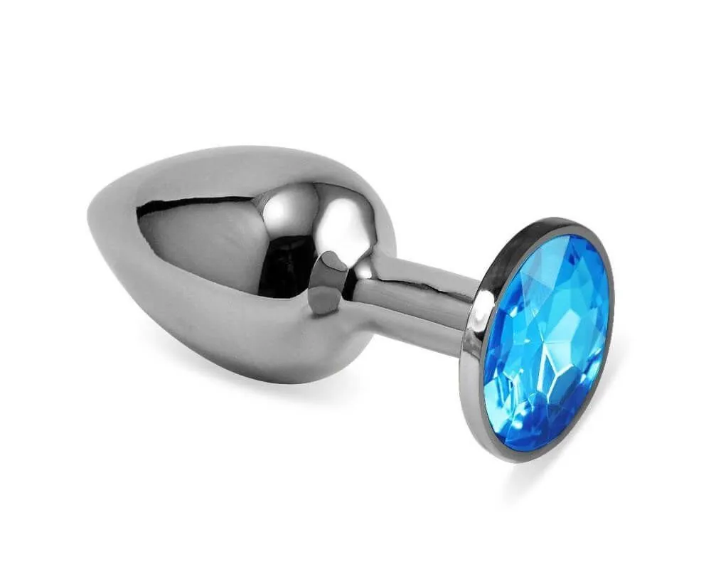 Анальная пробка Lovetoy малая, с голубым камнем