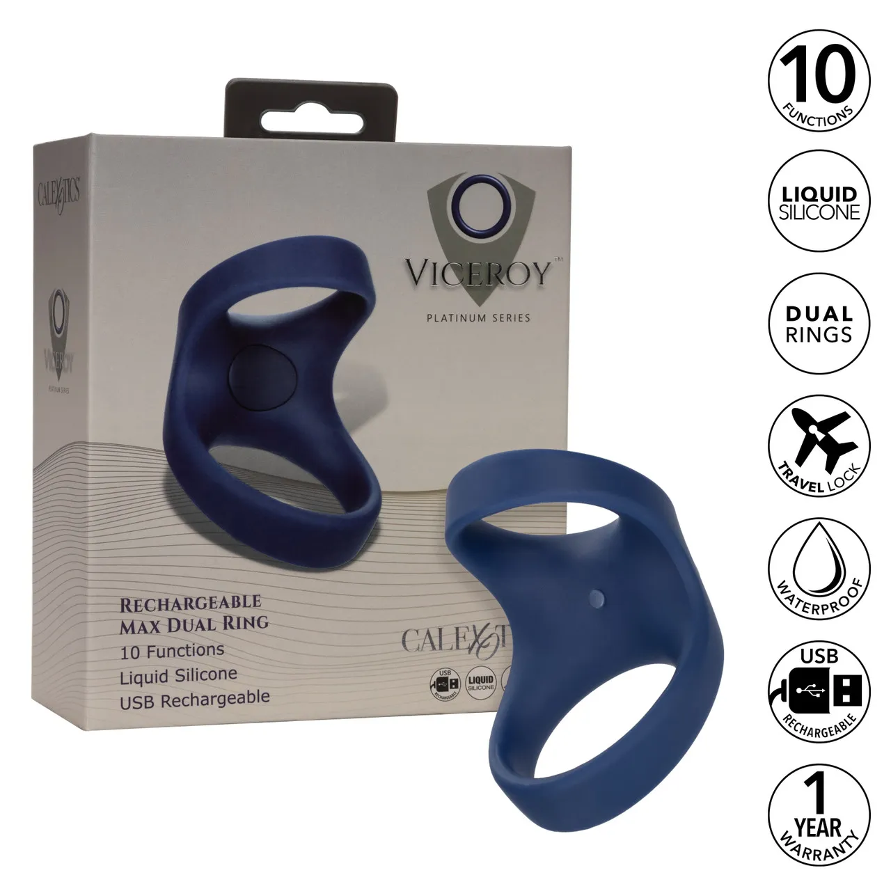 перезаряжаемое эрекционное виброкольцо viceroy rechargeable max dual ring в России
