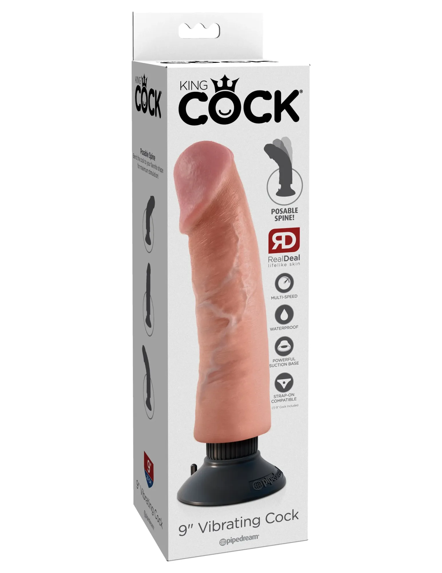 Вибратор King Cock 9" Vibrating Cock - Flesh Pipedream 540421PD