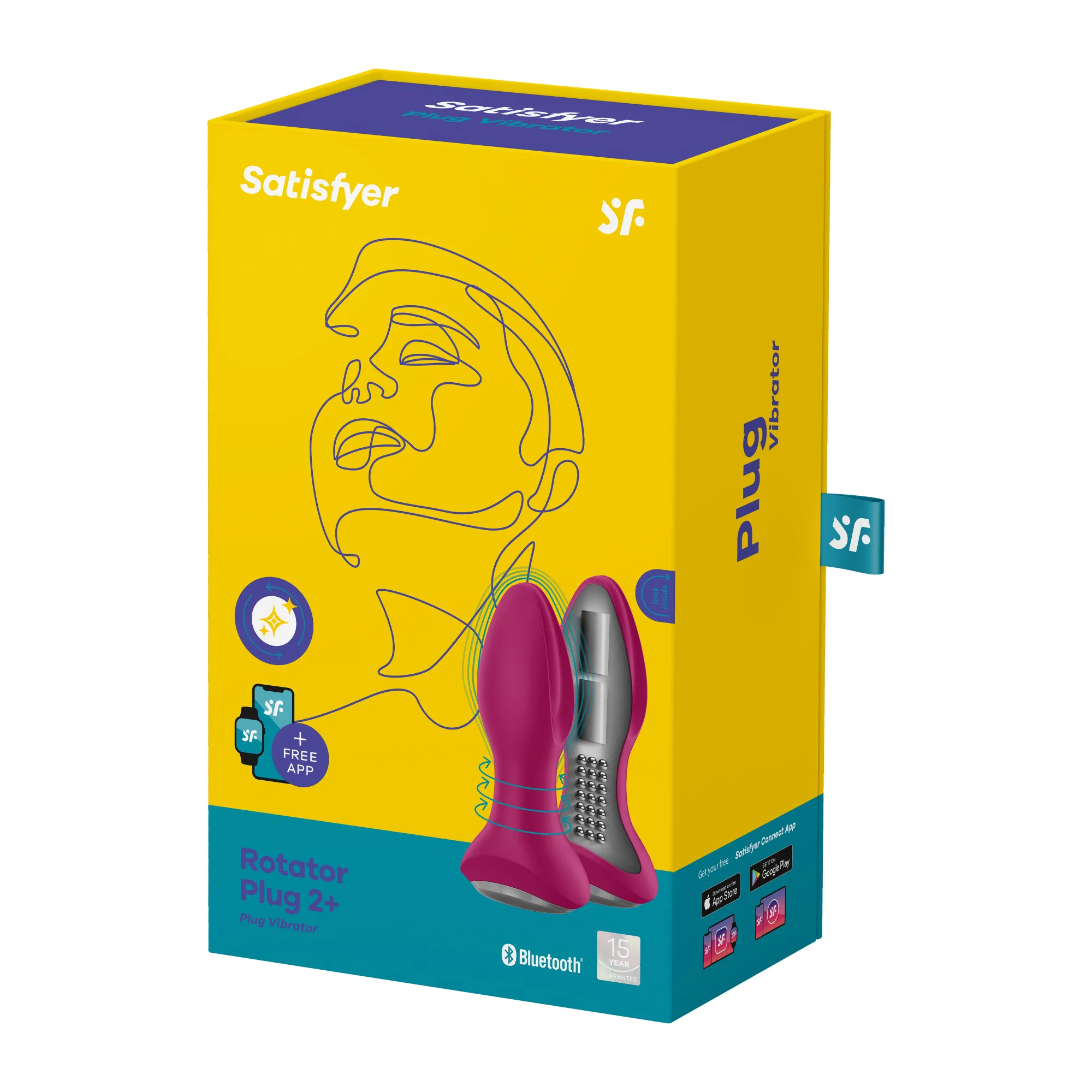 Анальная пробка с вибрацией и массажем бусинами Rotator Plug 2+(fuchsia)
