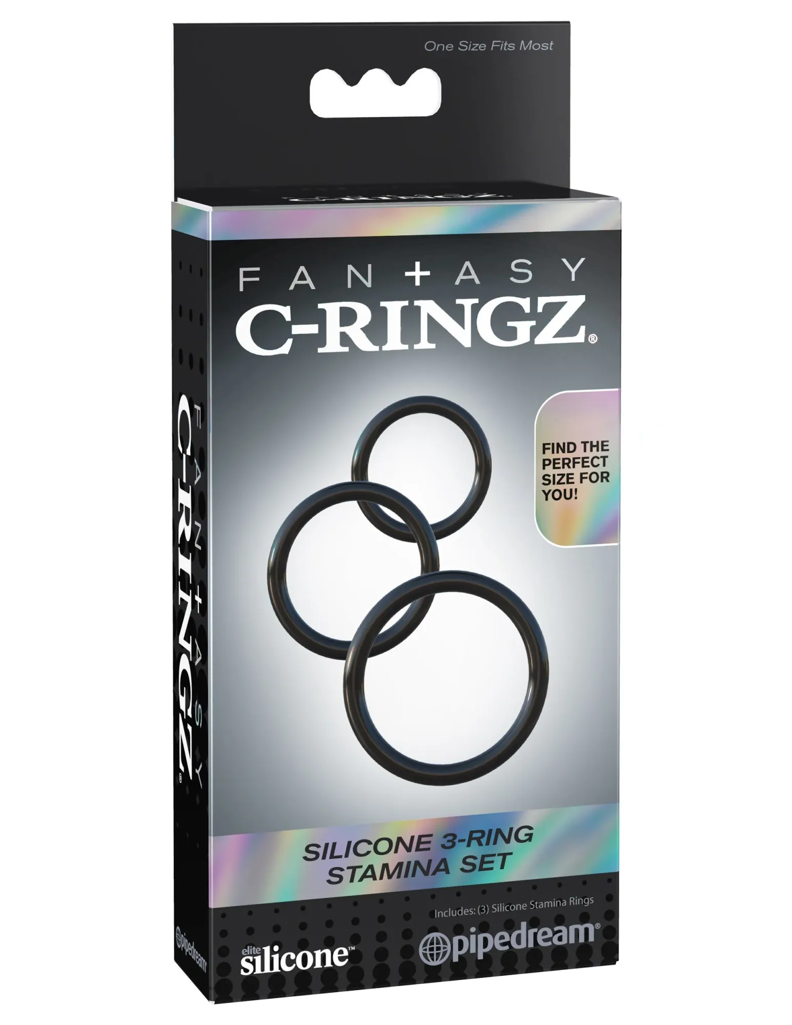 Набор эрекционных колец Fantasy C-Ringz Silicone 3-Ring Stamina Set - Black Pipedream 591223PD