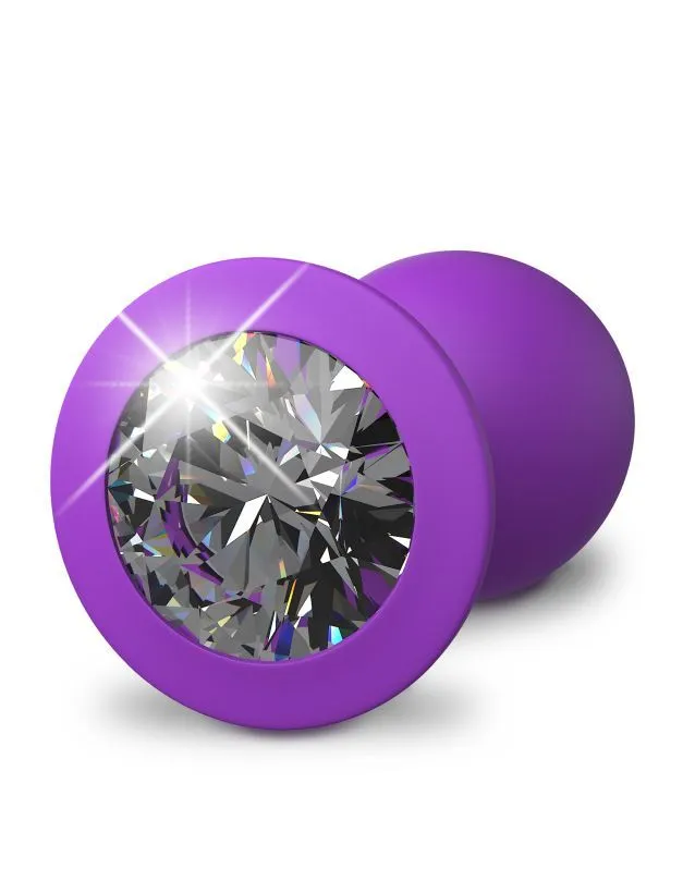 анальная пробка со стразом pipedream her little gem малая, фиолетовая в России