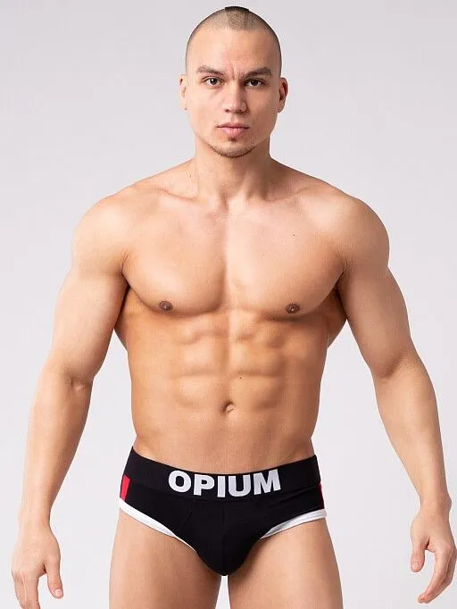 Эротическое трусы мужские слипы opium r137, черные в России