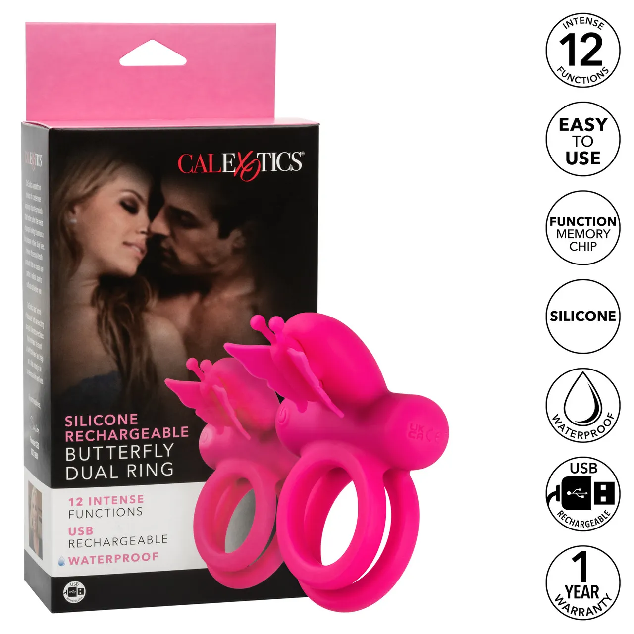 перезаряжаемое эрекционное виброкольцо silicone rechargeable dual butterfly ring в России