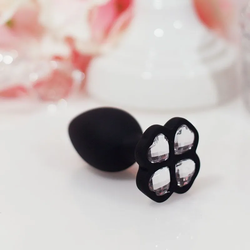 анальная пробка кристаллом regular lucky diamond, чёрная в России