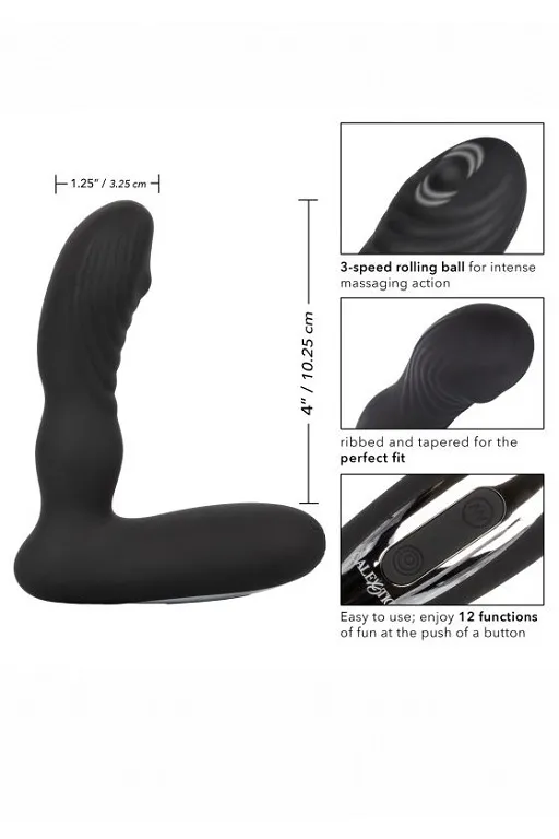 перезаряжаемый силиконовый массажер простаты roller ball probe с функцией "вращающийся шарик" в России