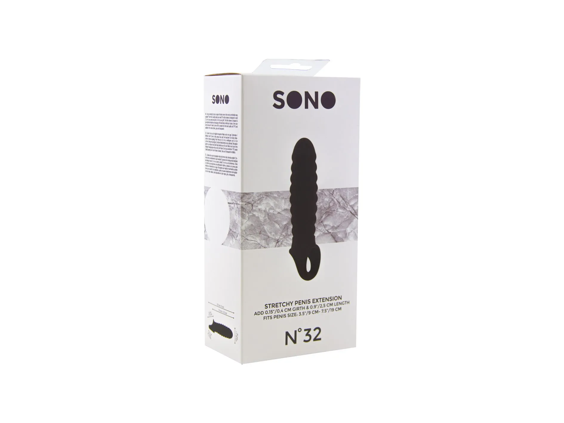 увеличивающая насадка на пенис закрытого типа no.32 - stretchy penis extension - black в России