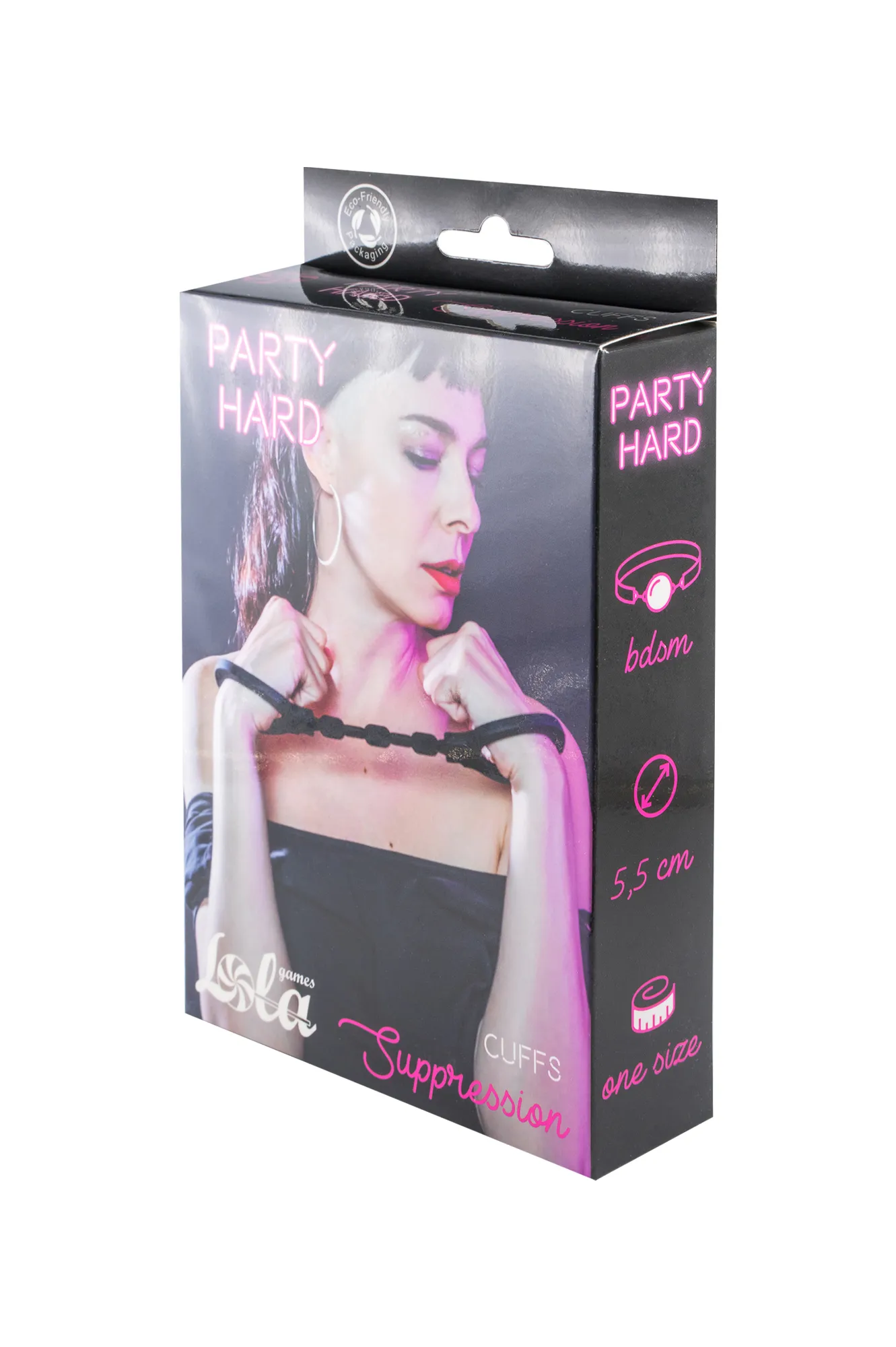 силиконовые наручники party hard suppression balck 1167-01lola в России
