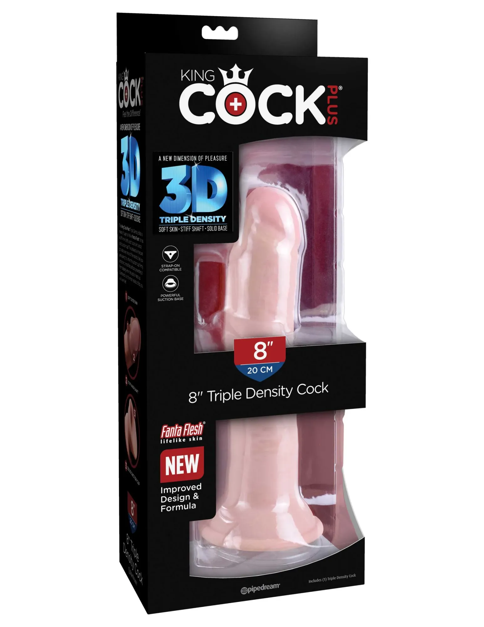 Фаллоимитатор King Cock Plus 8" Triple Density Cock - Flesh Pipedream 571521PD