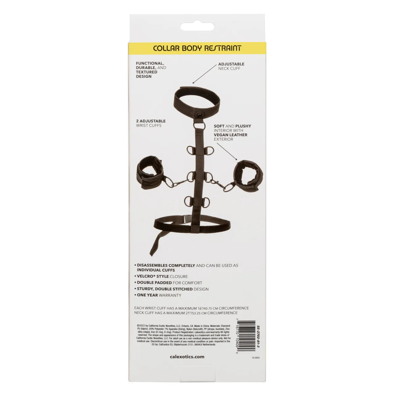 бондаж нательный с ошейником и наручами boundless collar restraint в России