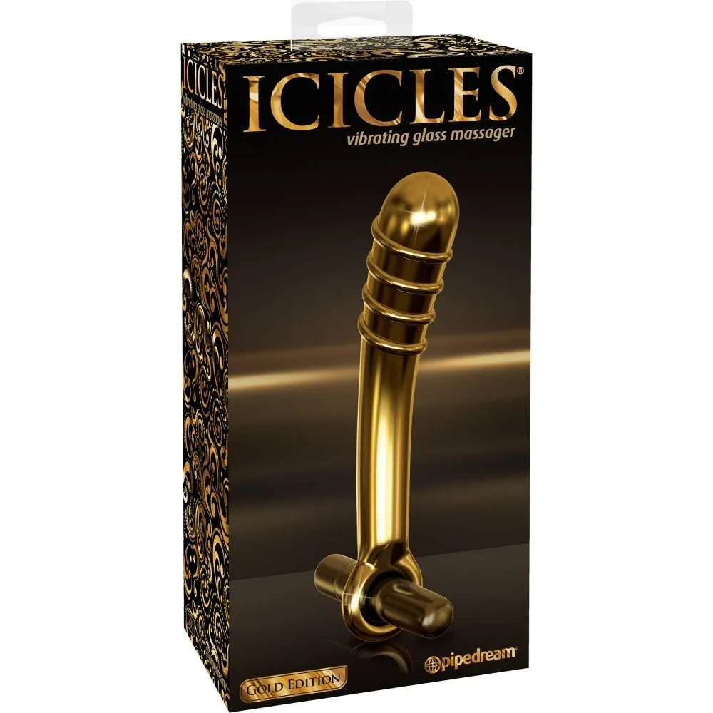 вибратор загнутый pipedream icicles gold edition g05, стеклянный в России