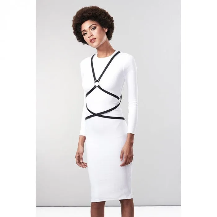 Эротическое бондажный комплект bijoux indiscrets maze multi-way body harness, черный в России