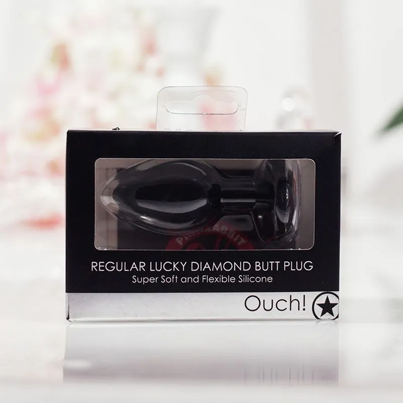 анальная пробка кристаллом regular lucky diamond, чёрная в России