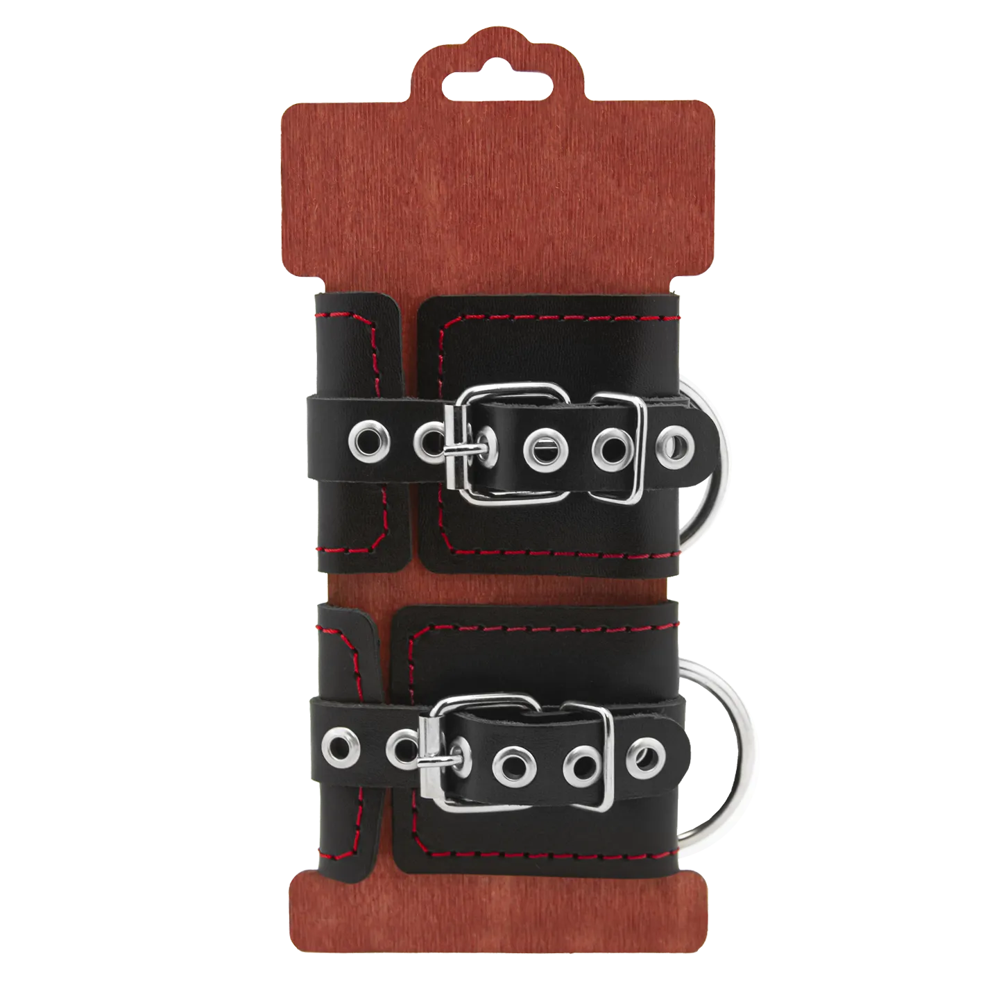 наручники декоративные pinkrabbit из натуральной кожи, с контрастной строчкой в России