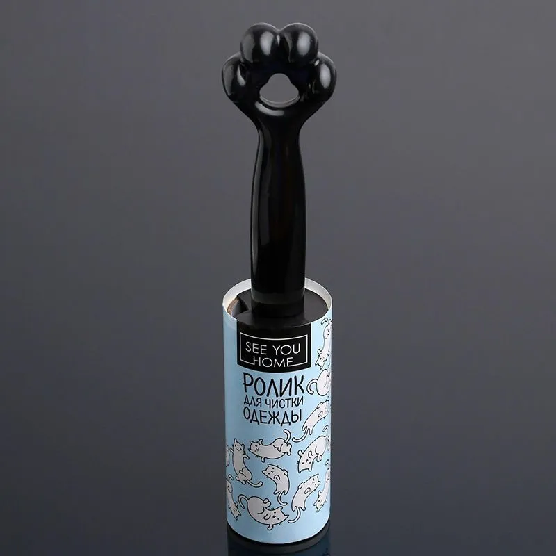 ролик для чистки одежды cats, 20 листов, черный в России