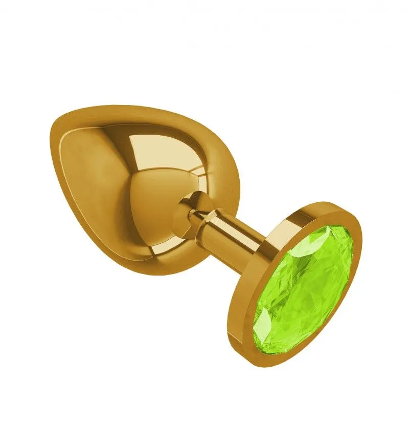анальная втулка gold большая с кристаллом цвета лайма в России