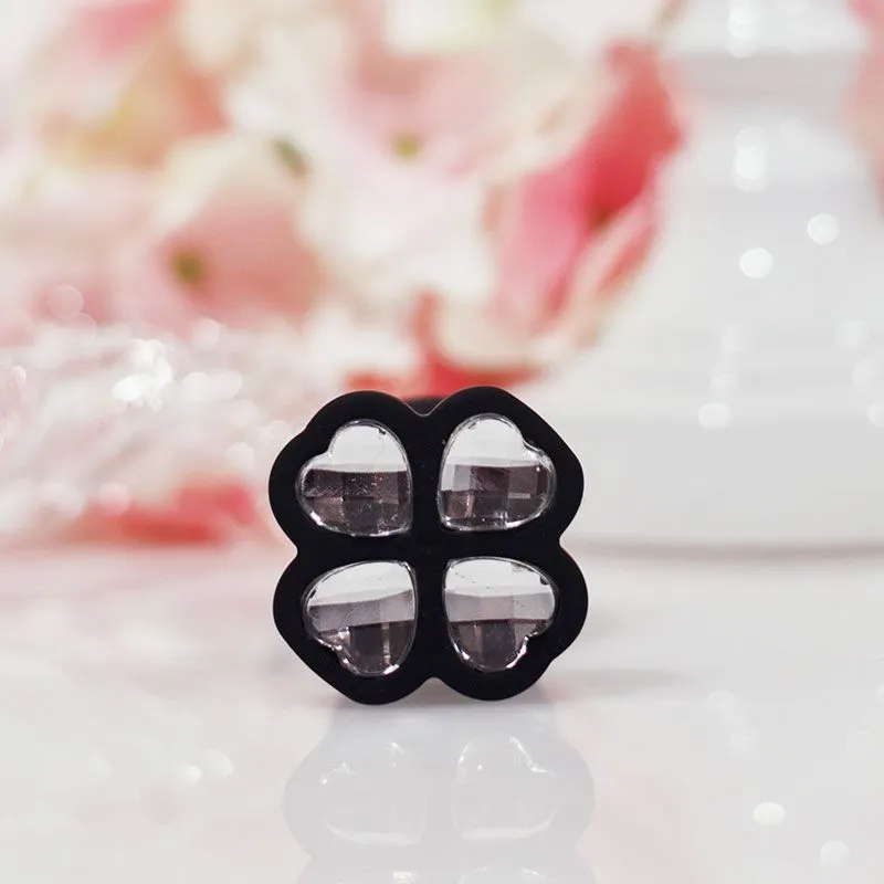 анальная пробка кристаллом regular lucky diamond, чёрная в России