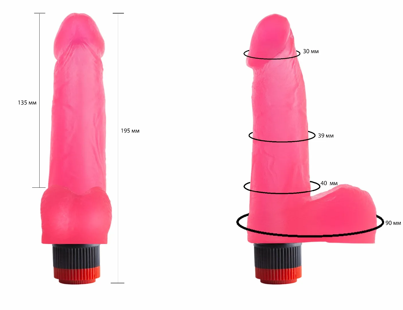 вибратор гелевый розовый 221600ru в России