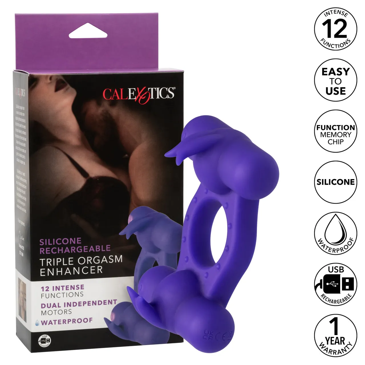 перезаряжаемое эрекционное виброкольцо с двумя моторами silicone rechargeable triple orgasm enhancer в России