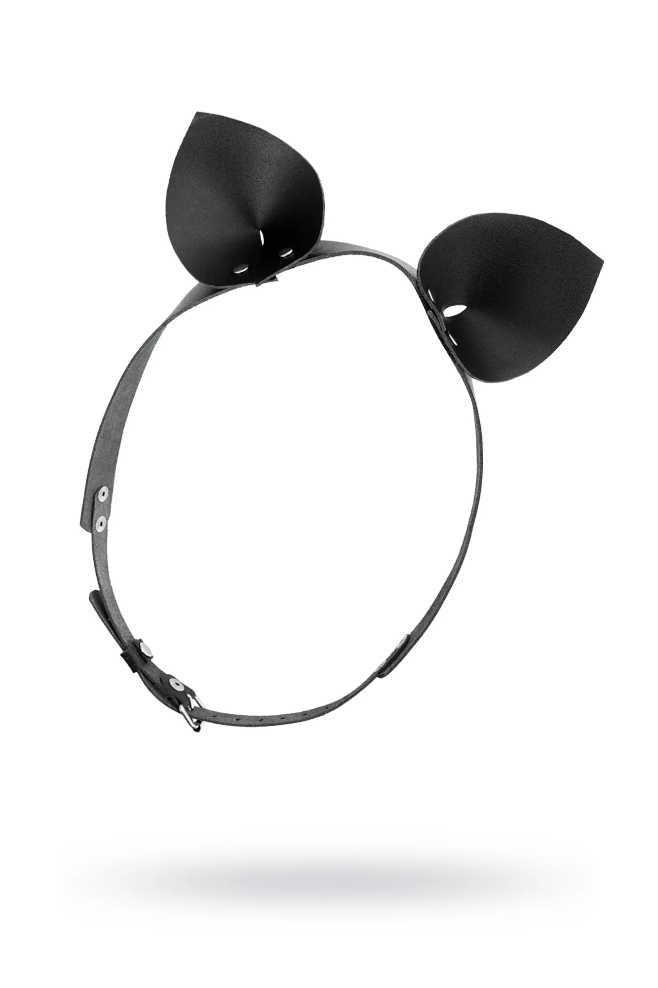 ушки кошки штучки-дрючки на кожаном ремешке, кожа, черные в России