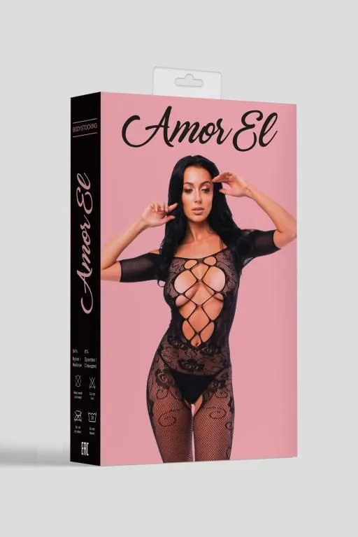 Эротическое кетсьюит (боди-комбинезон) cristina s/l черный в России