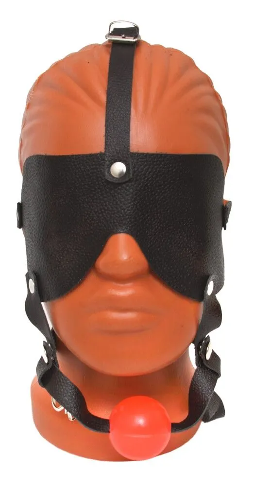 Маска-сбруя Подиум с кляпом, черная