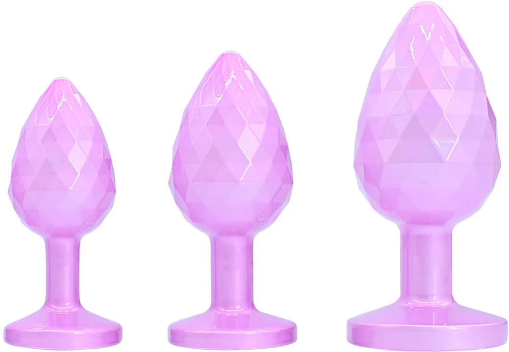 розовая алюминивая текстурная анальная пробка medium в России