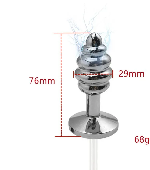 винтообразная алюминевая анальная пробка с электростимуляцией в России