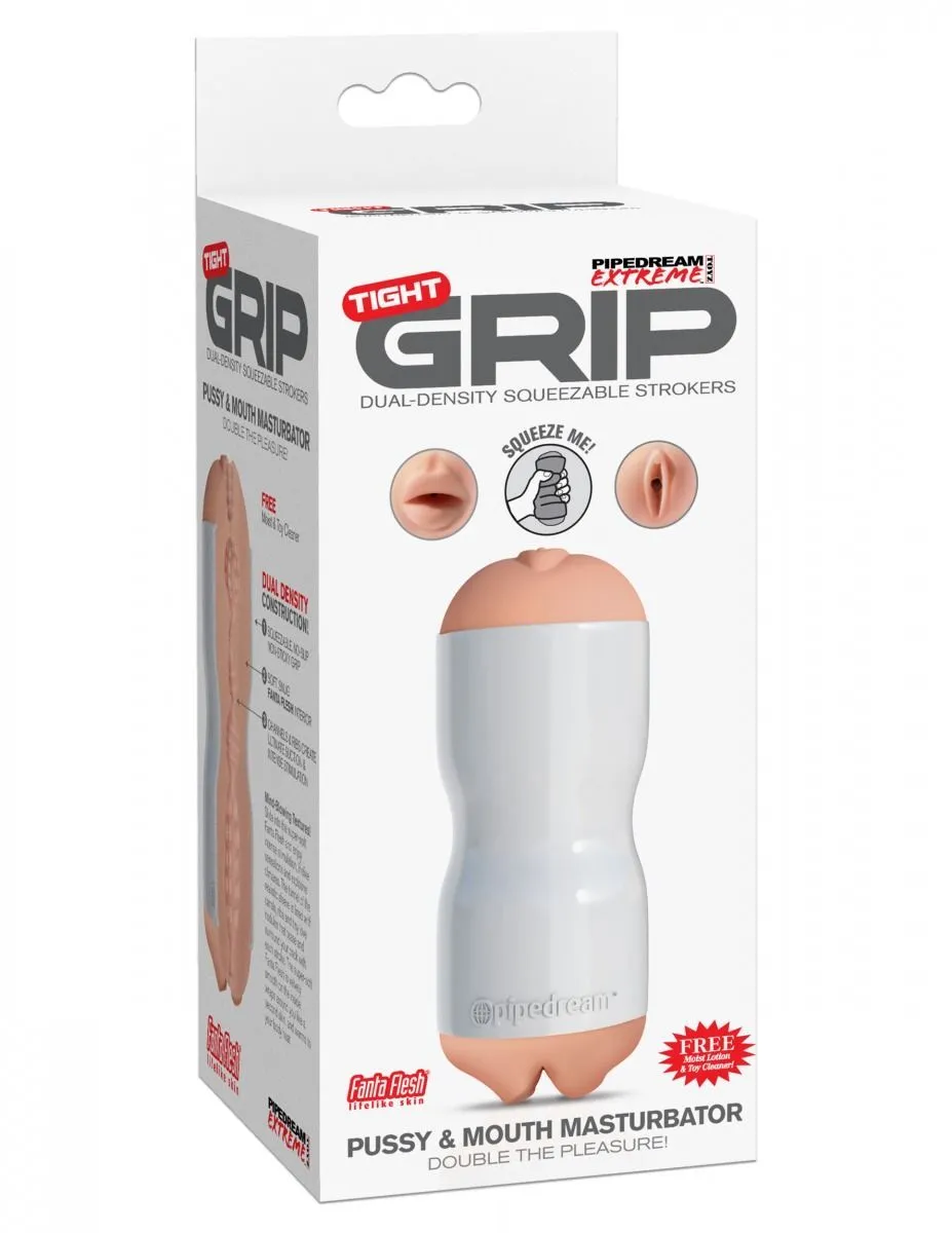 мастурбатор pipedream extreme toyz tight grip pussy & mouth, белый в России