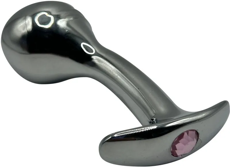 изогнутая алюминивая анальная пробка для ношения medium  в России