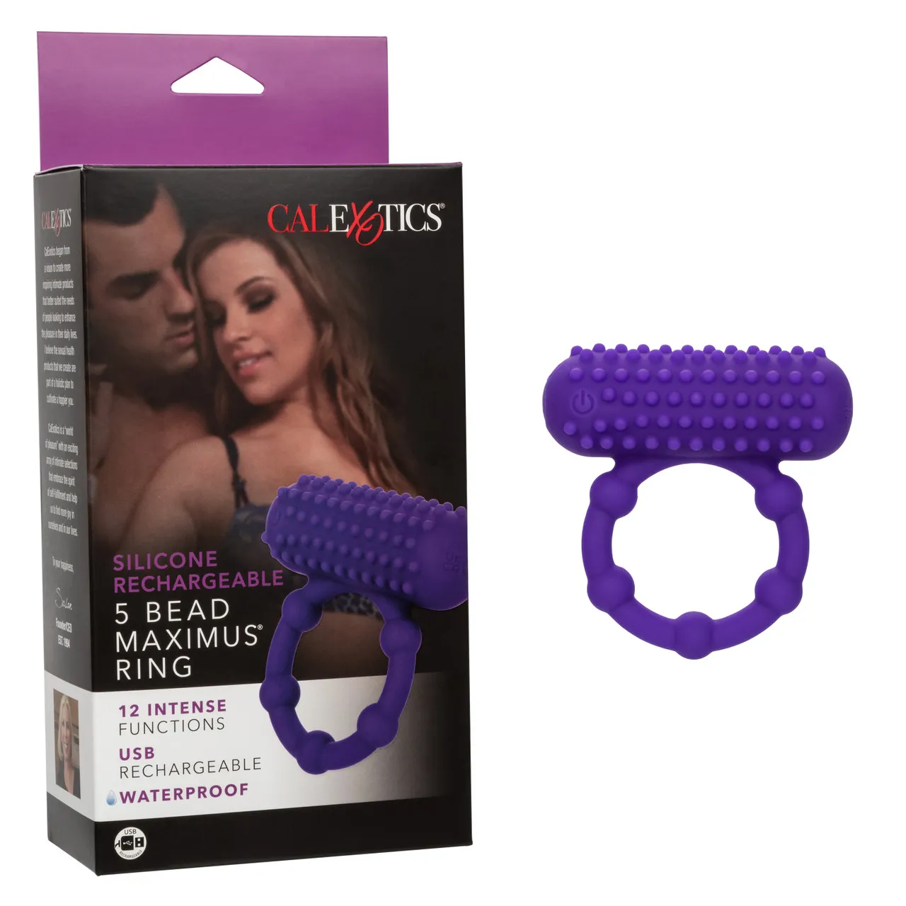 Эрекционное виброкольцо Silicone Rechargeable 5 Bead Maximus Ring