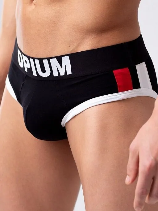 Эротическое трусы мужские слипы opium r137, черные в России