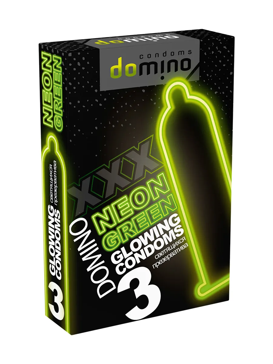 презервативы светящиеся domino neon green, 3 шт в России