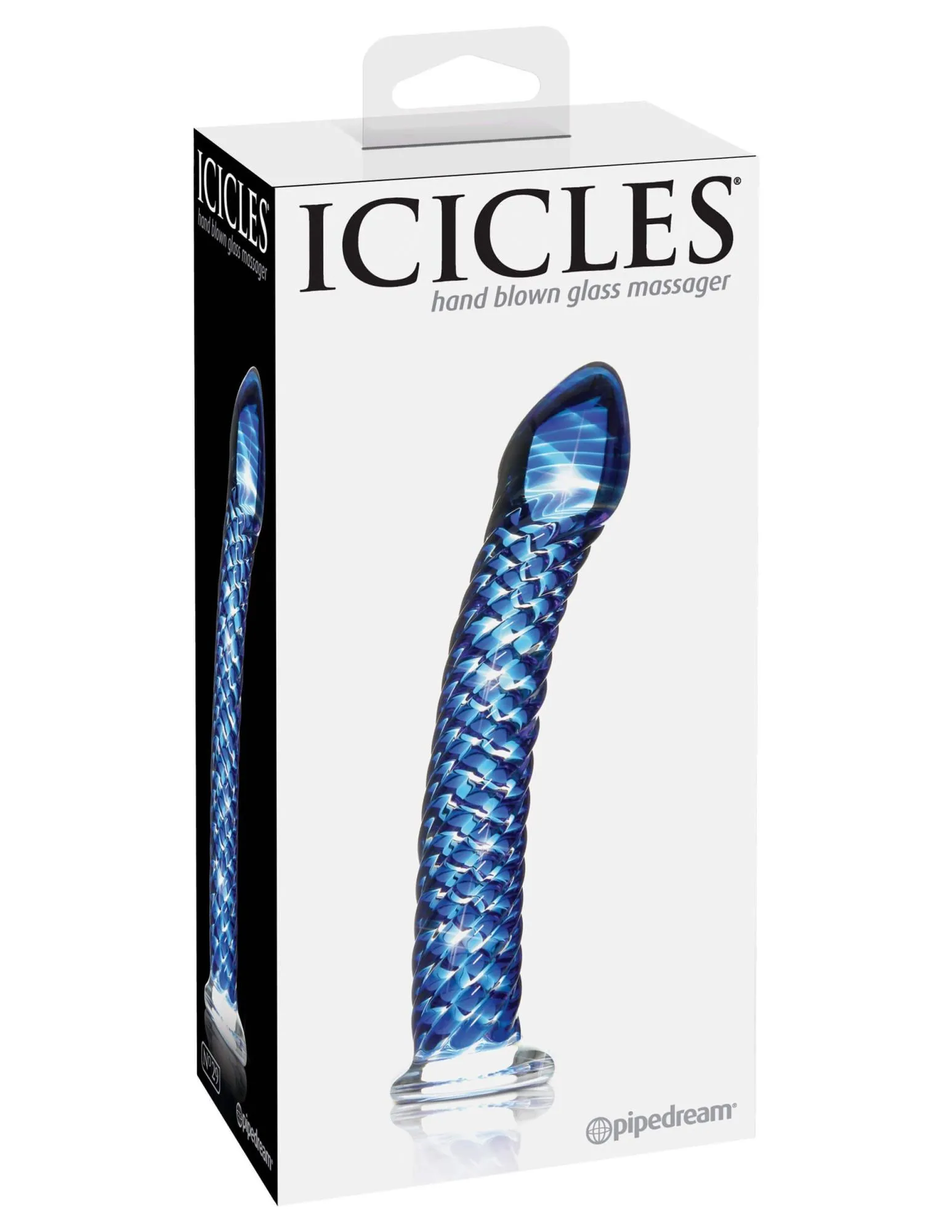 стимулятор стеклянный pipedream icicles no 29, синий в России