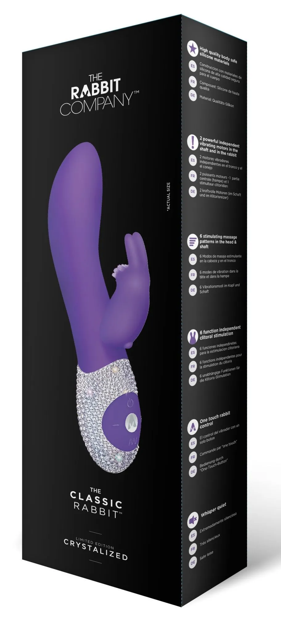 вибратор the rabbit company classic crystal, фиолетовый в России